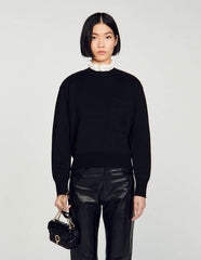 Knitted jumper with high neck